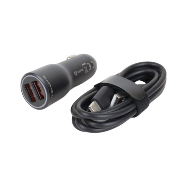Kit Carregador Veicular 2 Saídas c/ Cabo USB p/ Tipo C (TC3621C)