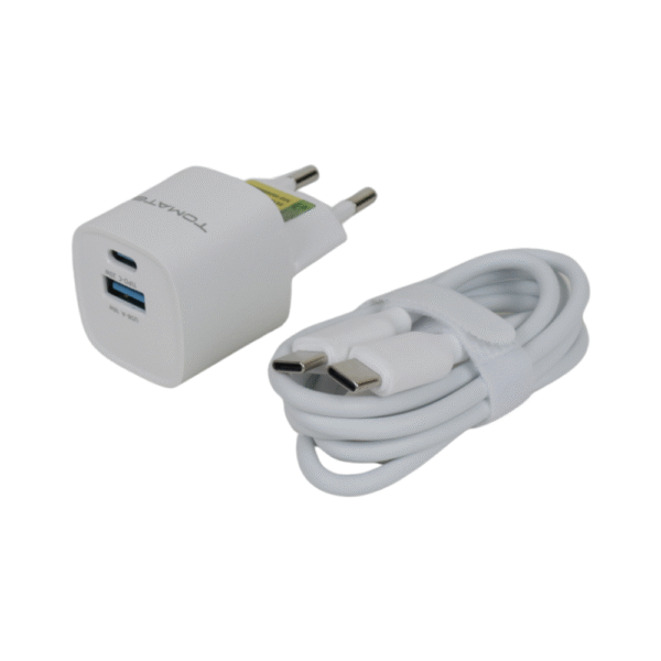 Kit Carregador 2 Entradas Turbo c/ Cabo USB p/ Tipo C (TT2022C)